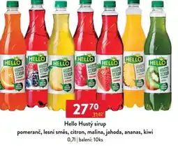 Qanto Hello Hustý sirup pomeranč, lesní směs, citron, malina, jahoda, ananas, kiwi nabídka