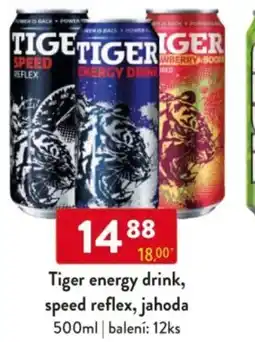 Qanto Tiger energy drink, speed reflex, jahoda nabídka