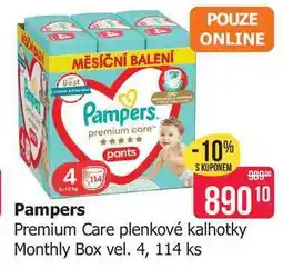 Teta Pampers Premium Care plenkové kalhotky Monthly Box vel. 4, 114 ks nabídka
