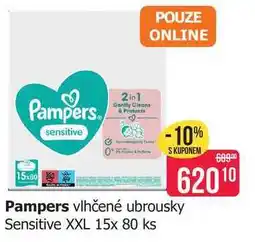 Teta Pampers vlhčené ubrousky Sensitive XXL 15x 80 ks nabídka