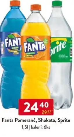 Qanto Fanta Pomeranč, Shokata, Sprite nabídka