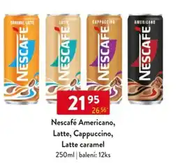 Qanto Nescafé Americano, Latte, Cappuccino, Latte caramel nabídka