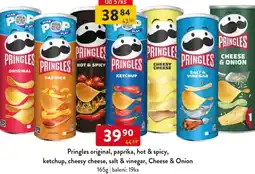 Qanto Pringles original, paprika, hot & spicy, ketchup, cheesy cheese, salt & vinegar, Cheese & Onion nabídka