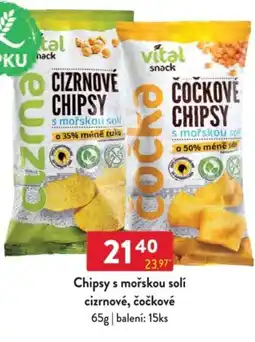 Qanto Chipsy s mořskou solí cizrnové, čočkové nabídka