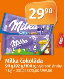 COOP TIP MILKA Čokoláda nabídka