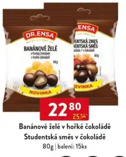 Qanto DR.ENSA Banánové želé v hořké čokoládě Studentská směs v čokoládě nabídka