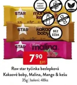 Qanto Raw star tyčinka bezlepková Kakaové boby, Malina, Mango & kešu nabídka