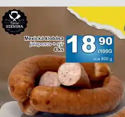 Jip Mexická klobása jalapenos + sýr za 100g nabídka