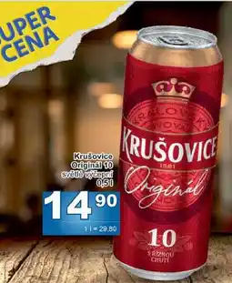 Jip Krušovice Originál 10 světlé výčepní 0,5l, plech nabídka