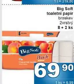 Jip Big Soft toaletni papir broskev 2vrstvý 8 + 2 ks nabídka