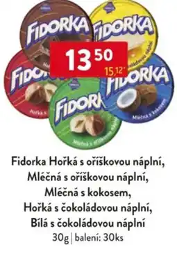 Qanto Fidorka Hořká s oříškovou náplní, Mléčná s oříškovou náplní nabídka