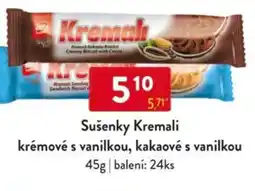 Qanto Sušenky Kremali krémové s vanilkou, kakaové s vanilkou nabídka