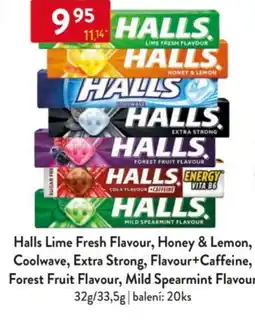 Qanto Halls Lime Fresh Flavour, Honey & Lemon, Coolwave, Extra Strong, Flavour+Caffeine, Forest Fruit Flavour nabídka