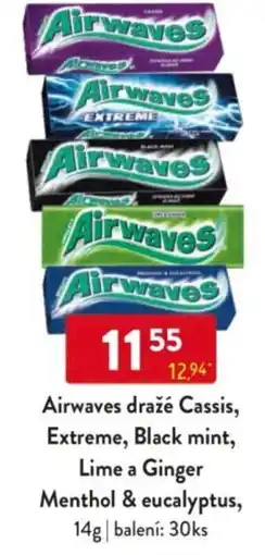Qanto Airwaves draže Cassis, Extreme, Black mint, Lime a Ginger Menthol & eucalyptus nabídka