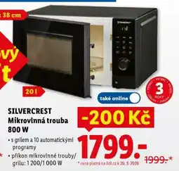 Lidl SILVERCREST Mikrovlnná trouba 800 W nabídka