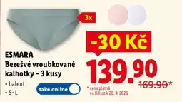 Lidl ESMARA Bezešvé vroubkované kalhotky – 3 kusy nabídka
