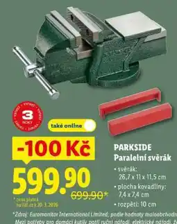 Lidl PARKSIDE Paralelní svěrák nabídka