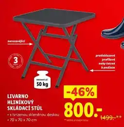 Lidl LIVARNO HLINÍKOVÝ SKLÁDACÍ STŮL nabídka