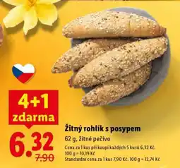 Lidl Žitný rohlík s posypem nabídka