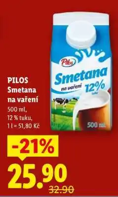 Lidl PILOS SMETANA NA VAŘENÍ nabídka