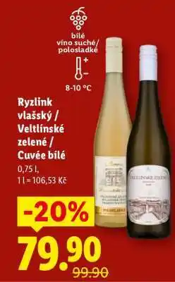Lidl Ryzlink vlašský / Veltlínské zelené / Cuvée bílé nabídka