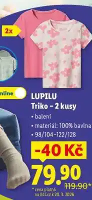 Lidl LUPILU TRIKO 2 KUSY nabídka