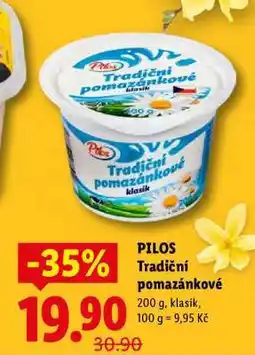 Lidl Pilos TRADIČNÍ POMAZÁNKOVÉ nabídka
