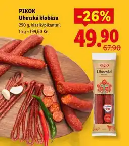 Lidl Pikok UHERSKÁ KLOBÁSA nabídka