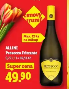Lidl Allini prosecco frizzante nabídka