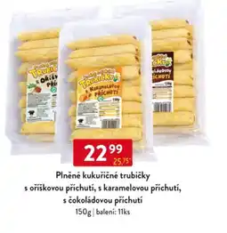 Qanto Plněné kukuřičné trubičky s oříškovou příchutí, s karamelovou příchutí nabídka