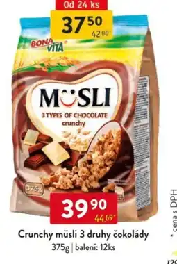 Qanto Crunchy müsli 3 druhy čokolády nabídka