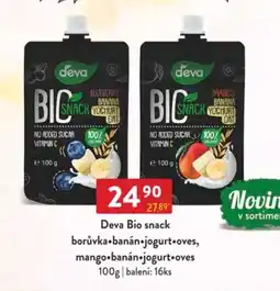 Qanto Deva Bio snack borůvka banán • jogurt •oves, mango • banán • jogurt •oves nabídka