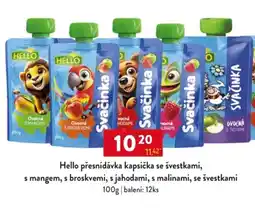 Qanto HELLO přesnídávka kapsička se švestkami, s mangem, s broskvemi, s jahodami, s malinami, se švestkami nabídka