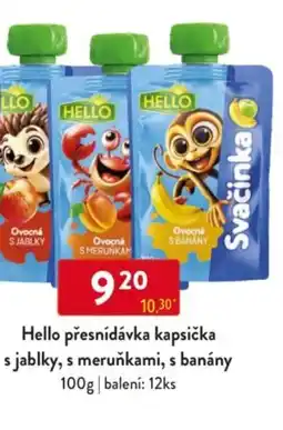 Qanto HELLO přesnídávka kapsička s jablky, s meruňkami, s banány nabídka