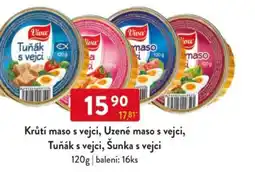 Qanto Krůtí maso s vejci, Uzené maso s vejci, Tuňák s vejci, Šunka s vejci nabídka