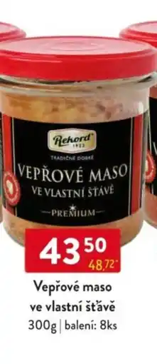 Qanto Rekord Vepřové maso ve vlastní šťávě nabídka