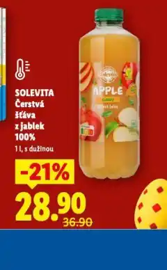 Lidl Solevita čerstvá šťáva z jablek nabídka