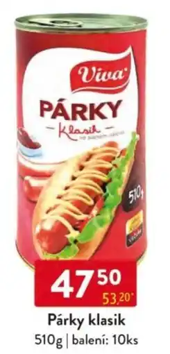 Qanto Viva Párky klasik nabídka