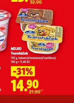 Lidl Milko tvaroháček nabídka
