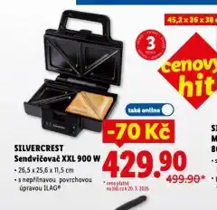 Lidl Sendvičovač xxl 900 w nabídka