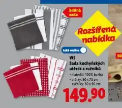 Lidl Sada kuchyňských utěrek a ručníků nabídka