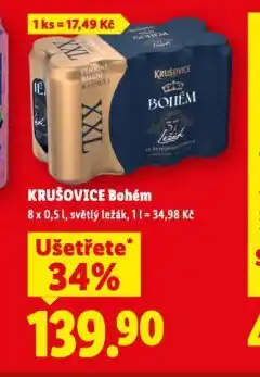 Lidl Pivo krušovice bohém nabídka