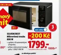 Lidl Mikrovlnná trouba 800 w nabídka
