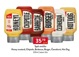 Qanto Spak omáčka Honey mustard, Chiptole, Barbecue, Burger, Česneková, Hot Dog nabídka