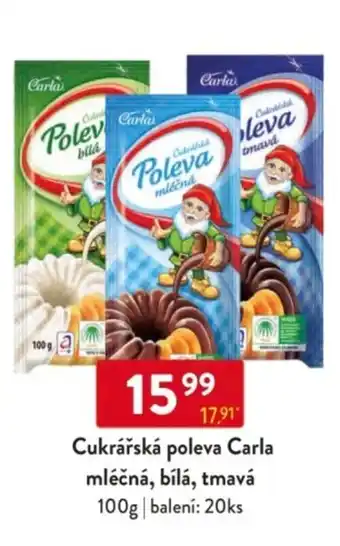 Qanto Cukrářská poleva Carla mléčná, bílá, tmavá nabídka