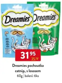 Qanto Dreamies pochoutka catnip, s lososem nabídka
