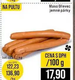 Jip Maso Dřevec jemné párky bal.cca 1,2 kg 100g nabídka