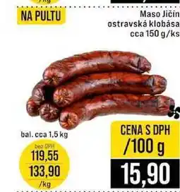 Jip Maso Jičín ostravská klobása cca 150 g 100g nabídka