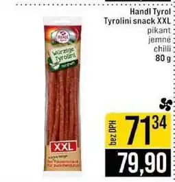 Jip Handl Tyrol Tyrolini snack XXL pikant jemné chilli nabídka