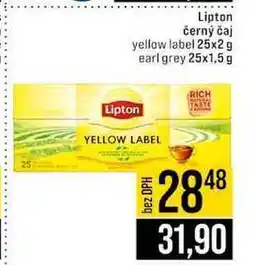 Jip Lipton černý čaj yellow label 25x2g earl grey 25x1,5 g nabídka